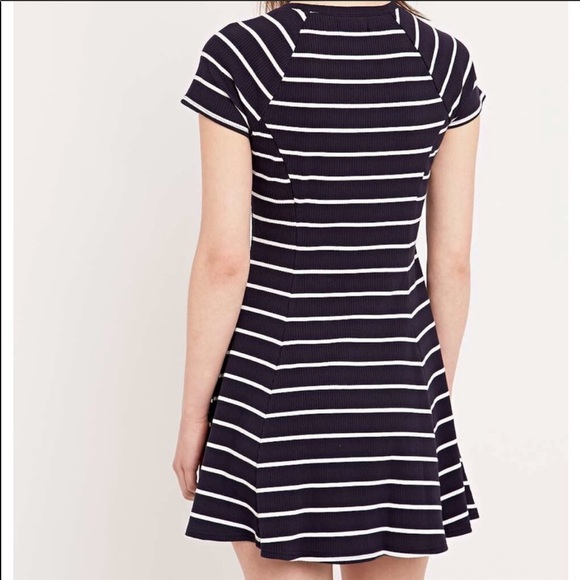 BDG Navy Striped Skater Dress Sz xs - Picture 2 of 6